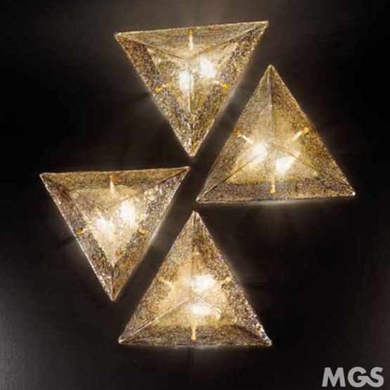 Memmo Deckenleuchte, Monolith ceiling lamp in amber graniglia