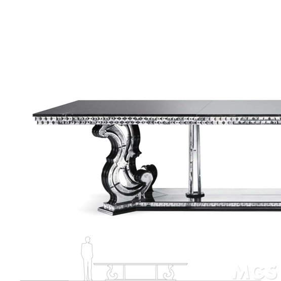 Marquina-Tabelle, Tisch mit Platte aus schwarzem Marmor