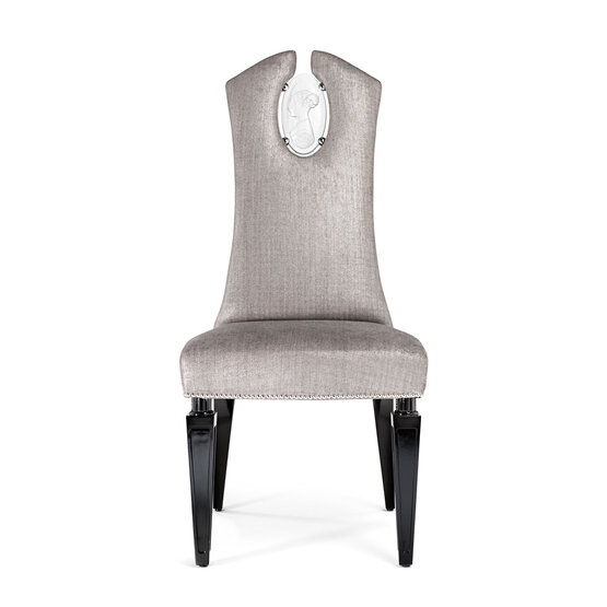 Egle-Stuhl, Egle Stuhl im eleganten Stil mit handgefertigter Glaskamee