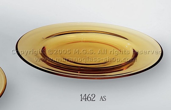 Suppen Platten 1462, Flat Plate in bernsteinfarben