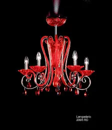 Red Kronleuchter um sechs Lichter