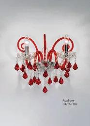 Crystal und rot bohemia Stil Wandleuchte