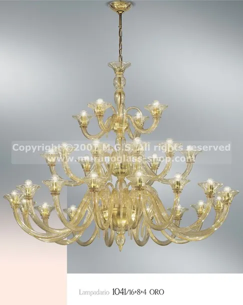 Guibet Kronleuchter, White und 24 Karat Gold Lüster