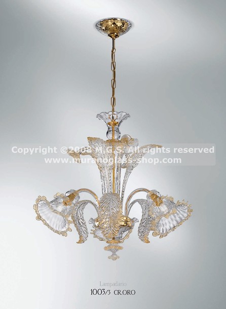 1003 Serie Kronleuchter, Crystalchandelier mit 24 Karat vergoldete Dekoration drei Lichter