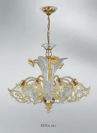 Crystalchandelier Lichter mit Bernstein Dekoration an fünf