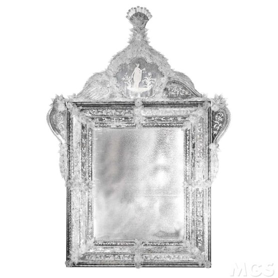 Angaran-Spiegel, Gravierter und antiquierter Spiegel im venezianischen Stil
