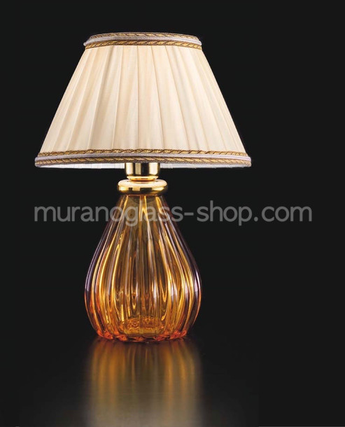 Tischleuchten Murano Serie 1395, Tischlampe mit Bernstein Schmuck