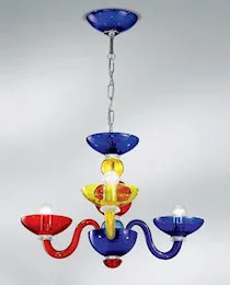 Mini multicolor Kronleuchter drei Lichter