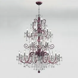 Amethyst-Kristall-Kronleuchter mit farbigen Details