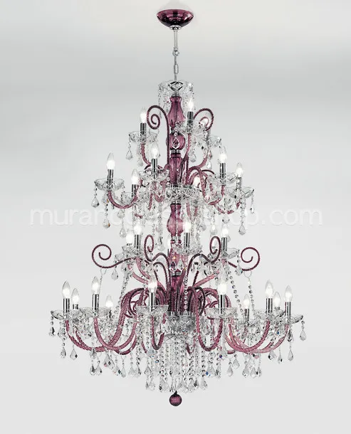 Bohemia Star Kronleuchter, Schwarzer Kronleuchter mit Kristall Details