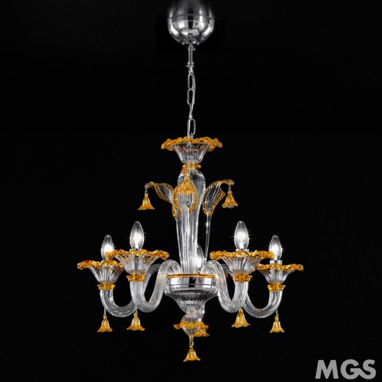Patrini Kronleuchter, 2575 serie lüster, 5 glühbirnen, cristal und amethyst mit 24k gold color