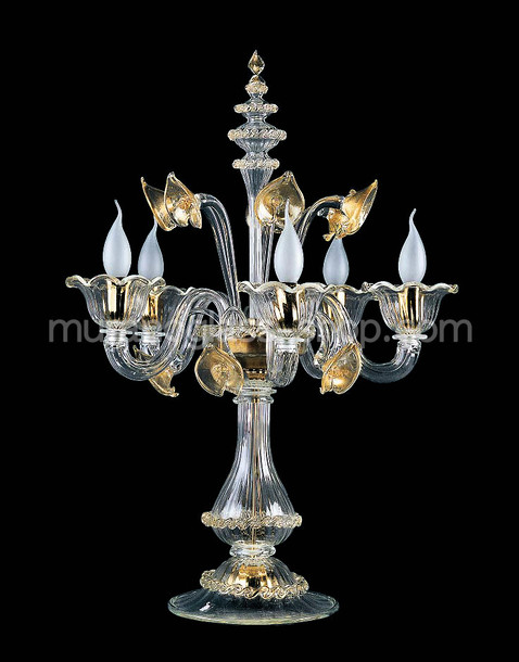 Flambda Tischserie 7744, Kristall-Leuchter Tisch dekoriert Gold.