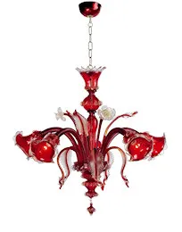 Rot und Gold Kronleuchter fünf Lichter