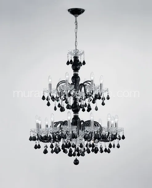 Böhmen Heller Kronleuchter, Schwarz und Kristall-Kronleuchter