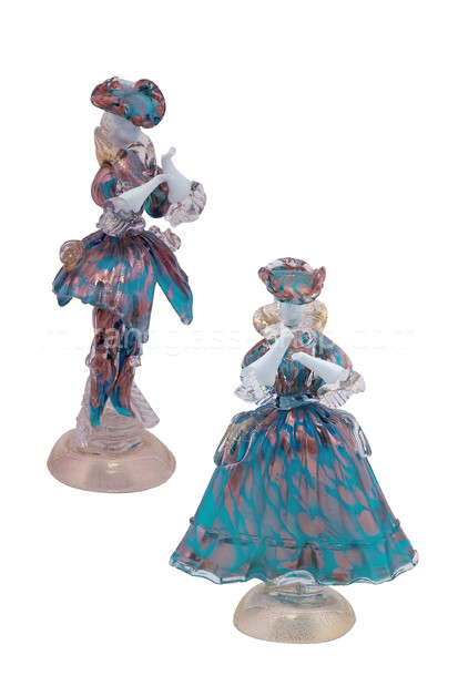 Venetian Zahlen, Venetian Zahlen in Farbe Aquamarin und aventurina