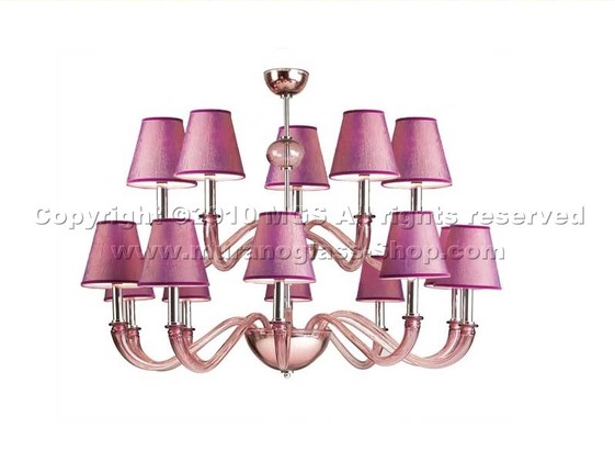 Kronleuchter mit Schattierungen Serie 8778, Kronleuchter mit Lampenschirmen amethyst