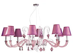 Amethyst Farbe Kronleuchter mit Lampenschirmen