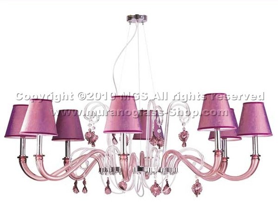 Kronleuchter mit Schattierungen Serie 8787, Amethyst Farbe Kronleuchter mit Lampenschirmen
