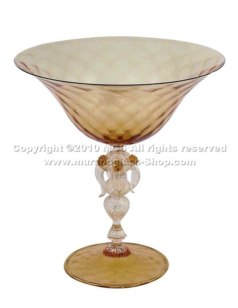 Murano cup 5475, Bowl aus Murano-Glas und Bernstein
