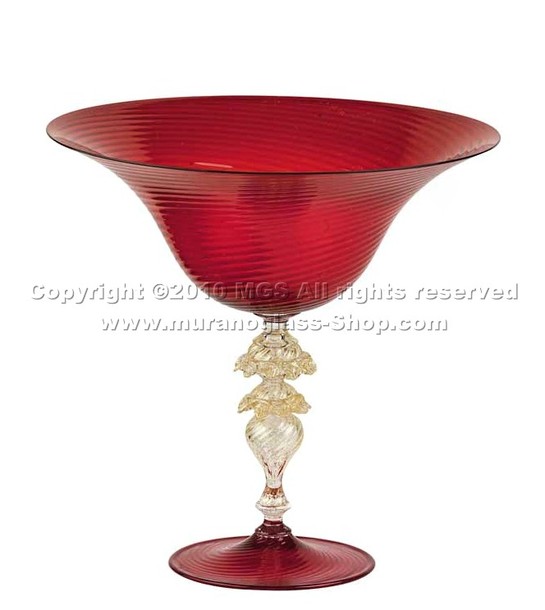 Murano cup 5477, Murano Schale mit roten und goldenen