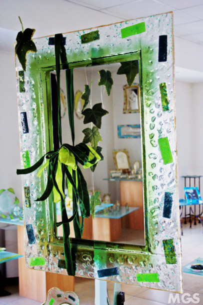 Farbiger Spiegel, Moderner Spiegel Glas Schatten in grün