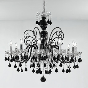 1059 serie bohemia kronleuchter, 12 glühbirnen, crystal und schwarz color