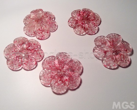 Flowers, Blumen und rosa Kristall Durchmesser 3,5cm