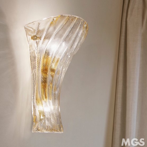 Loredan Wandleuchte, Wandleuchten in Kristall und 24k Gold