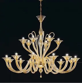 Kronleuchter mit achtzehn Lichter in Kristall und 24k Gold