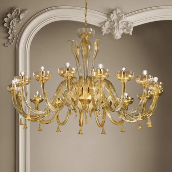 Foscari Kronleuchter, Kronleuchter Rauchen und 24k Gold
