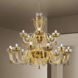 Gold Kristall-Kronleuchter 24k