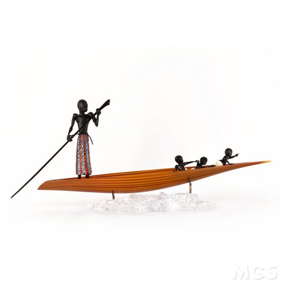 Massai, Masai auf einem Boot