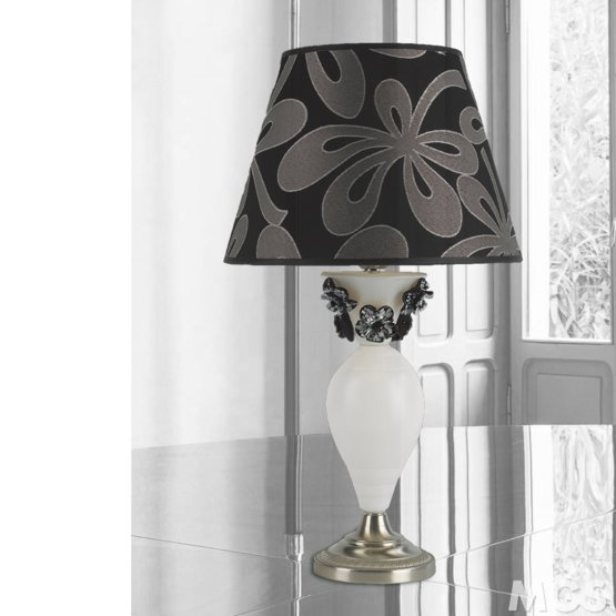 Tischlampe in Weiß und Grau, Tischlampe