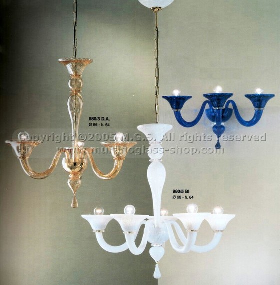 Modern Kronleuchter (2), Weiß-Glas-Kronleuchter
