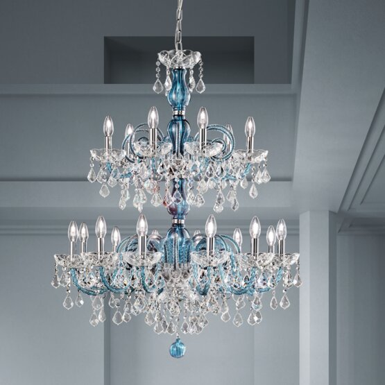 Böhmen Heller Kronleuchter, Kristall und blauer Kronleuchter