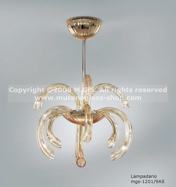 Kronleuchter Serie 1201, Abgetaucht Bernstein Kronleuchter