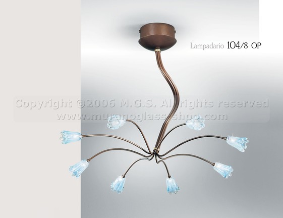Kronleuchter 104, Kronleuchter hellblau opal