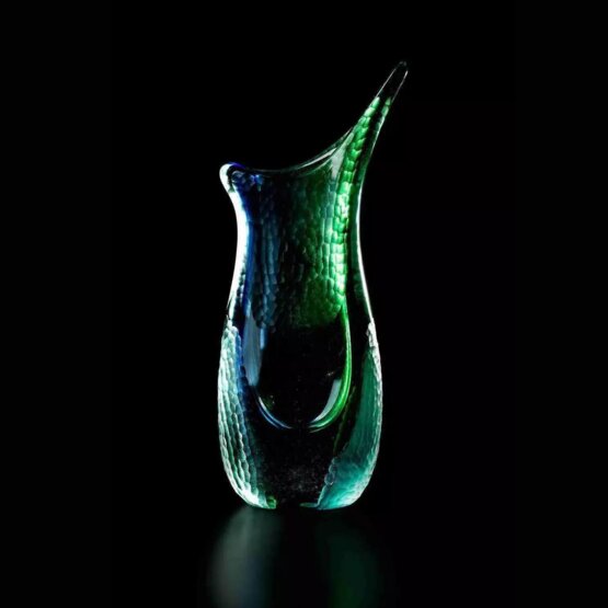 Dschungelvase, Geschmiedete grüne und blaue Vase