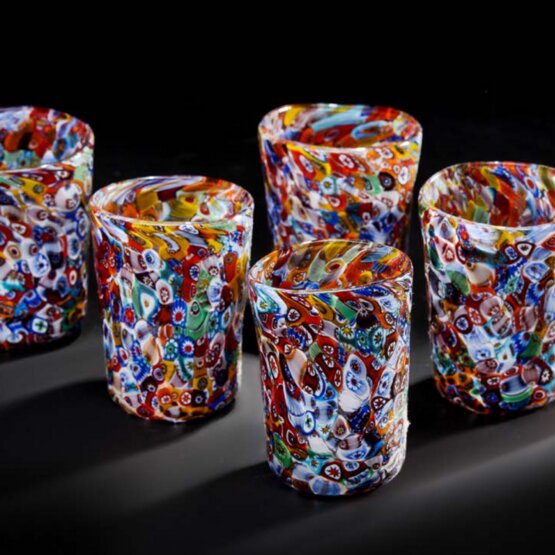 Murrine Glas, Wasserglas mit Murrine
