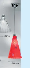 Hängeleuchte mit murrine 1348 und rot