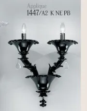 Zwei Lampen, Wandleuchte schwarz, führen Anhänger, Chrom-Metall-Oberflächen.