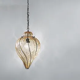 Hängelampe aus untergetauchtem Braunglas