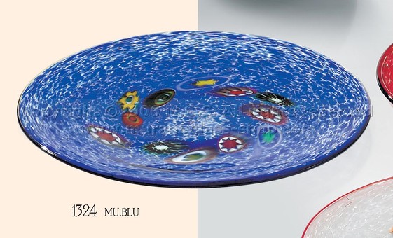 Platten mit murrine, Tafel, blau Dekoration mit murrine