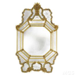 Spiegeldekorationen im venezianischen Stil in Bernsteinfarbe