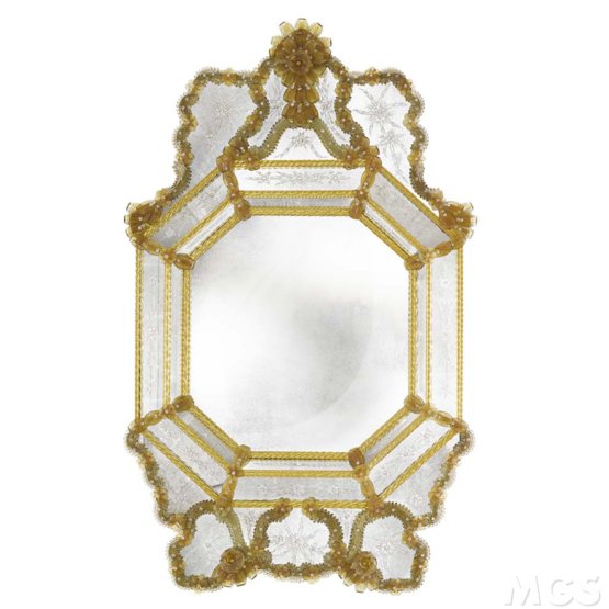 Albrizzi-Spiegel, Spiegeldekorationen im venezianischen Stil in Bernsteinfarbe