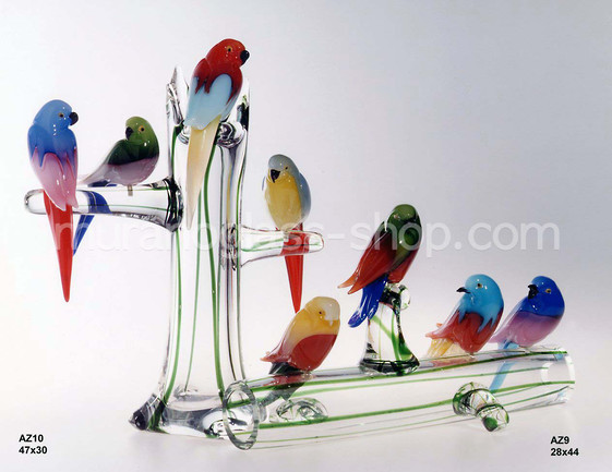 Wellensittiche auf Stamm, Little parrots on branch