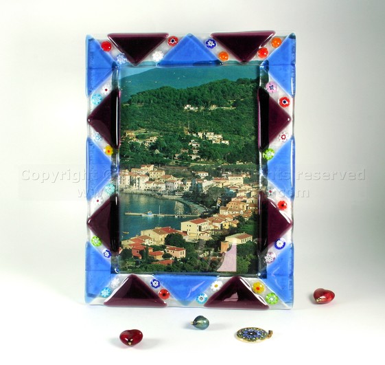 Fotorahmen mit dreieckigen Motiven, Bilderrahmen mit murrine