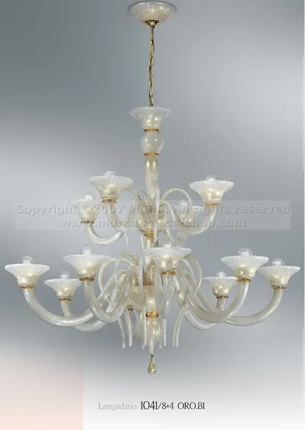 Guibet Kronleuchter, Kronleuchter Lichter um neun 24k Weiß und Gold Glas