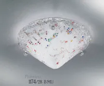 Deckenleuchte aus weißem Glas mit murrine