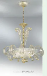 Kristall-Kronleuchter mit goldener Verzierung 24k